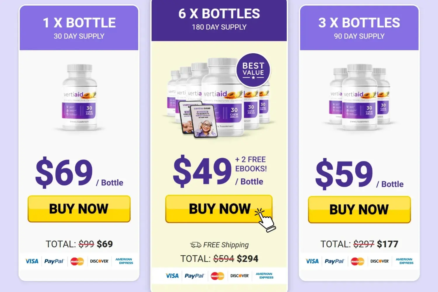 VertiAid Pricing Table